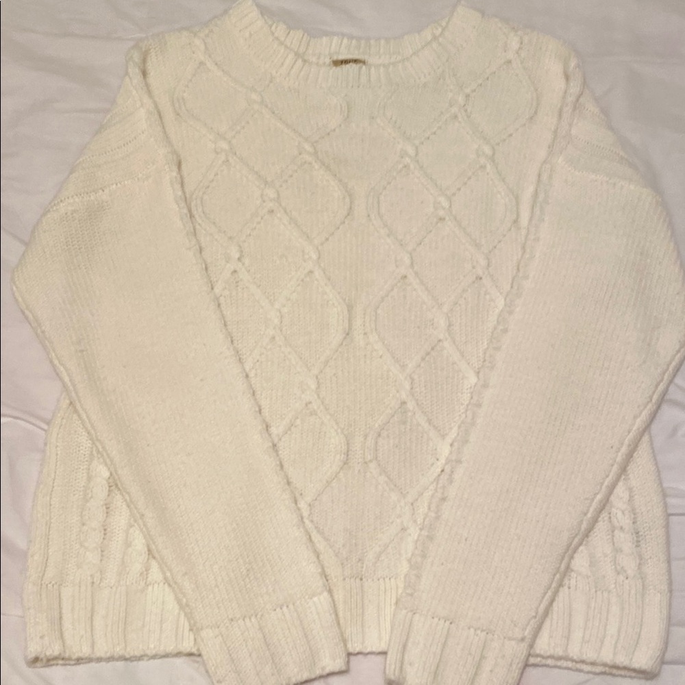 Cozy Cable Knit Sweater - Cream